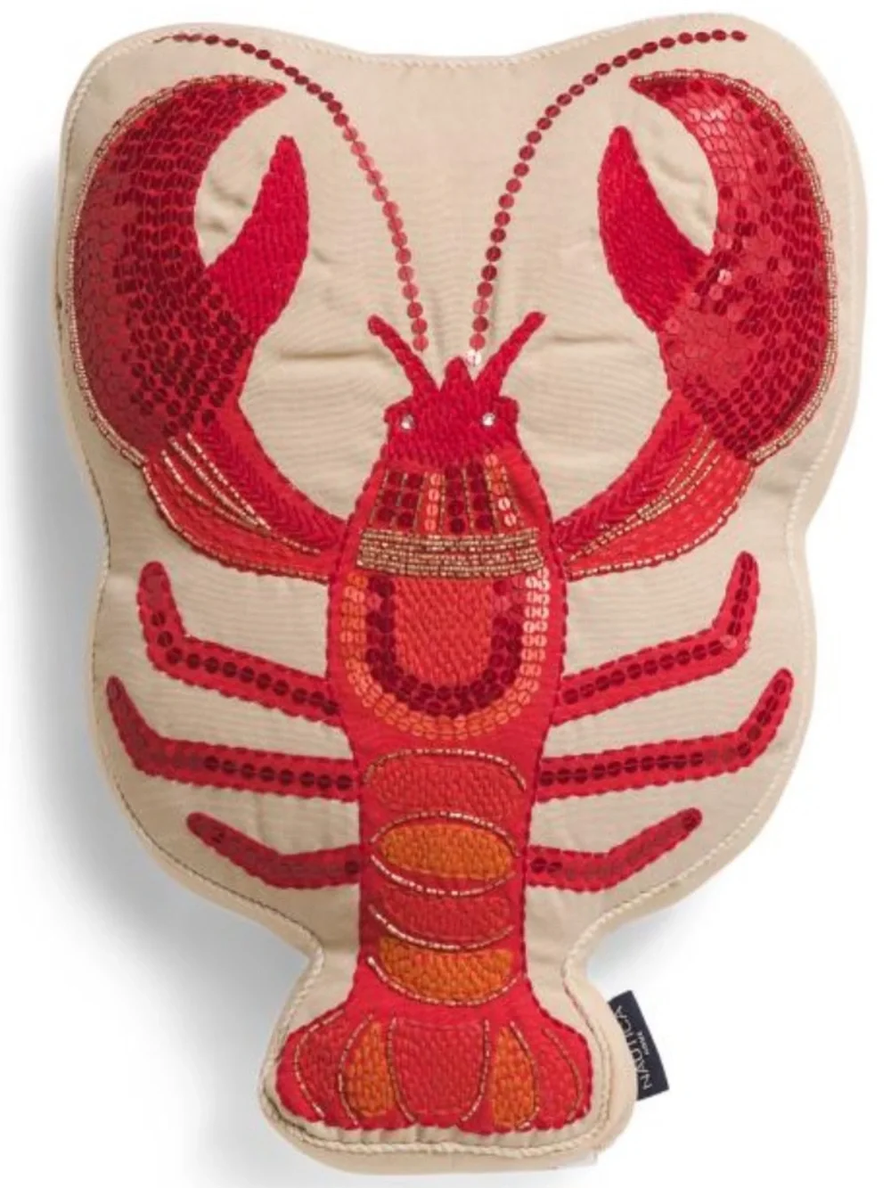 Nautica Lobster Sequin Accent Pillow - Red